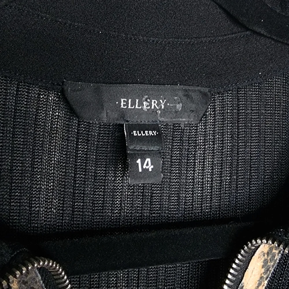 ELLERY Calabasas Zip Up Panel Long Sleeve Black Dress Size 14 - Picture 3 of 13